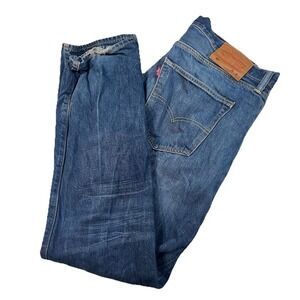 Levis 501 Men 36x32 Straight Leg Medium Wash Blue Denim Button Fly